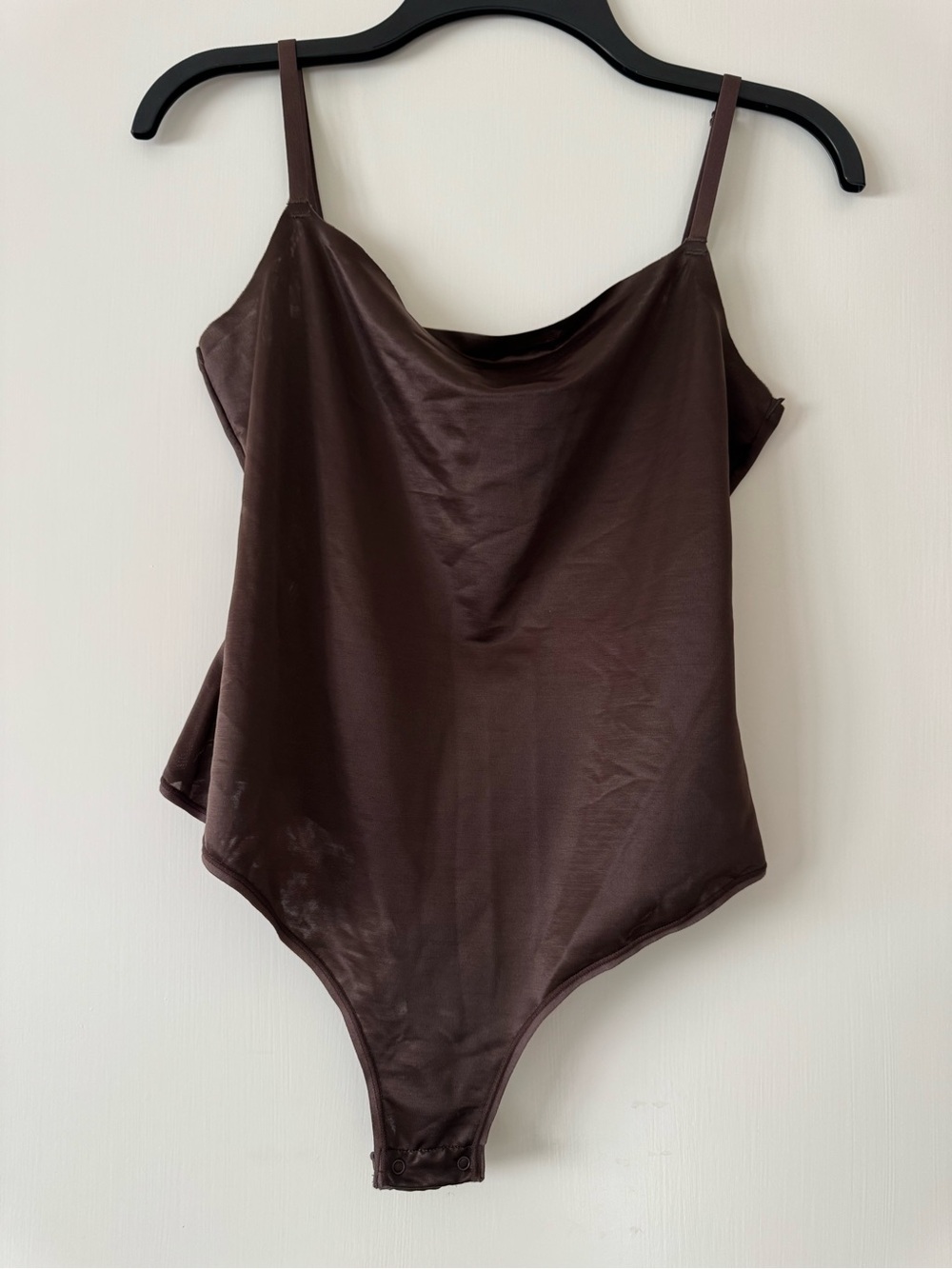 SKIMS Chocolate Brown Satin Bodysuit